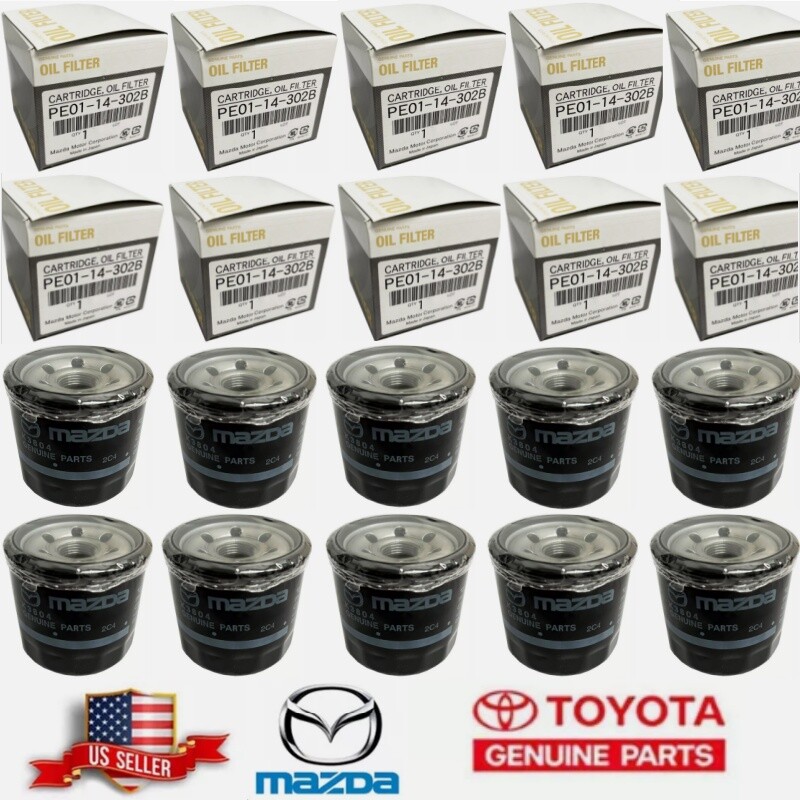 10 Pack Genuine Mazda PE01-14-302B Oil Filter OEM Cartridge  