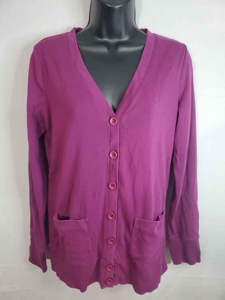 L.L. Bean Cardigan Women's Size Medium Button Up Long Sleeve Pockets Sweater