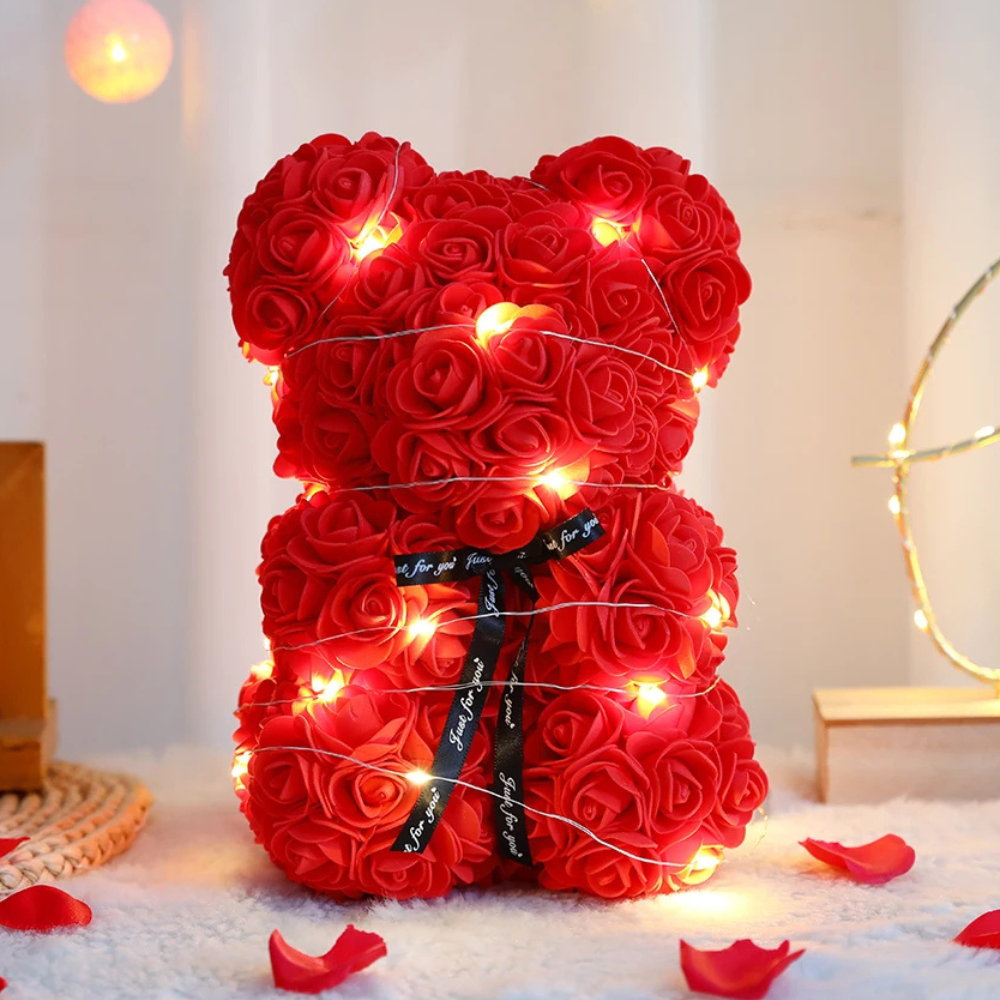 Teddy Bear Rose 25cm Flower Rose Bear Artificial Anniversary Valentines Gift
