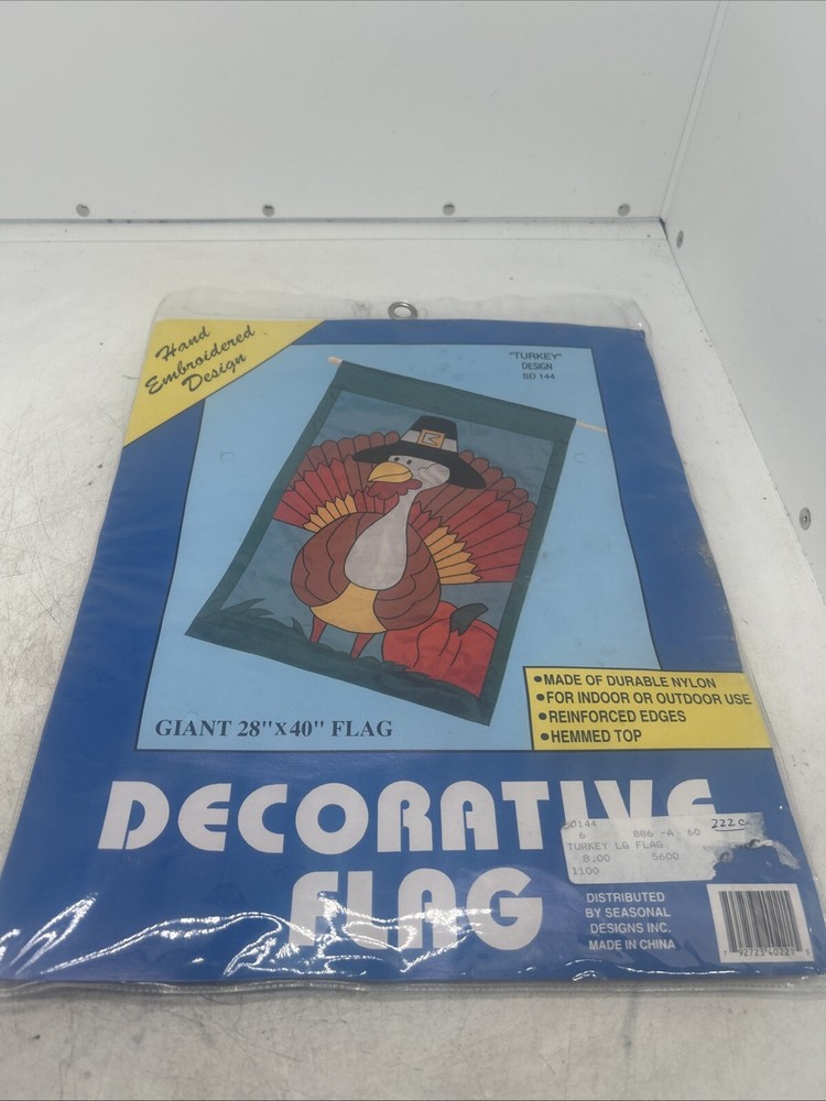 Vintage Thanksgiving Turkey Giant Flag 28x40 Seasonal Decor New J60-image