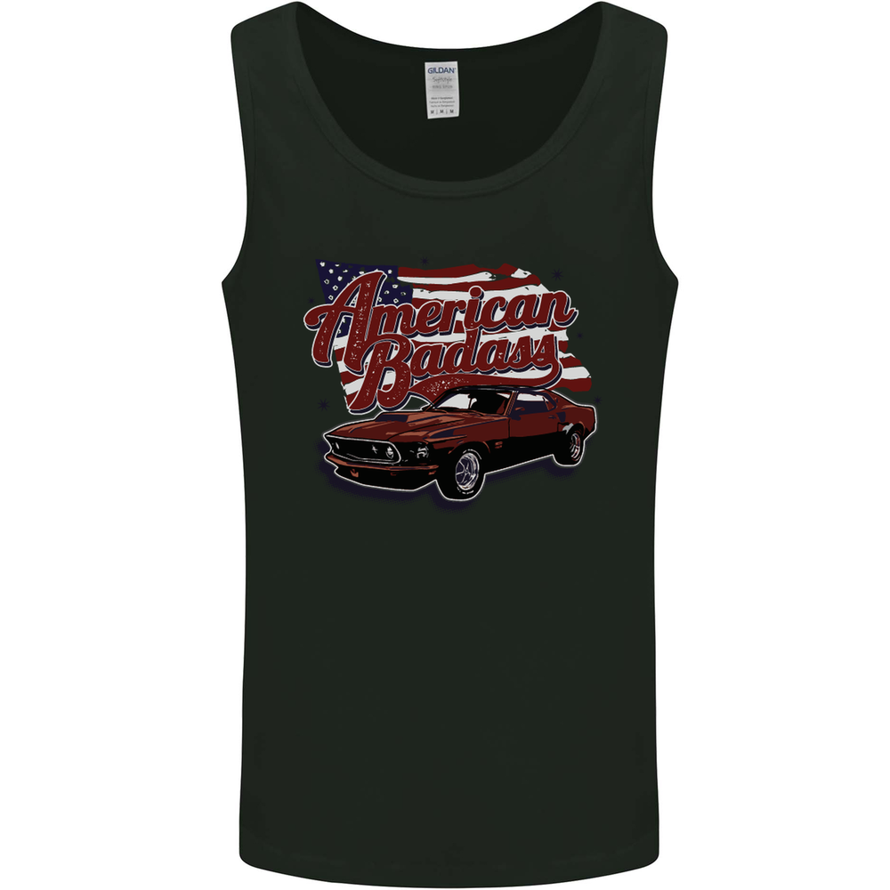American Badass Muscle Car Mens Vest Tank Top