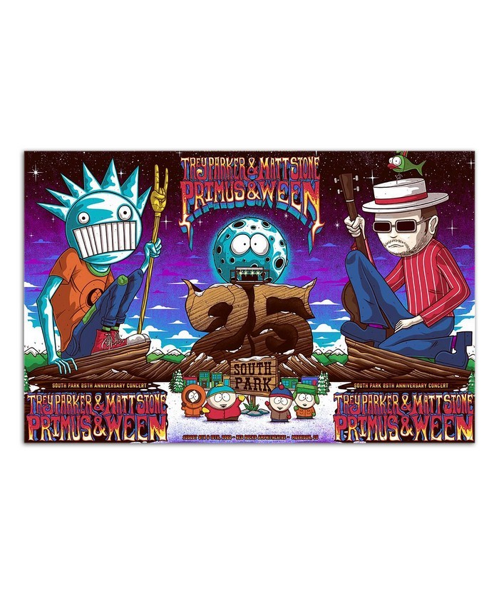 South Park 25th Anniversary Triptych Lithograph Poster Wall Art Fan Gift Home Decor  