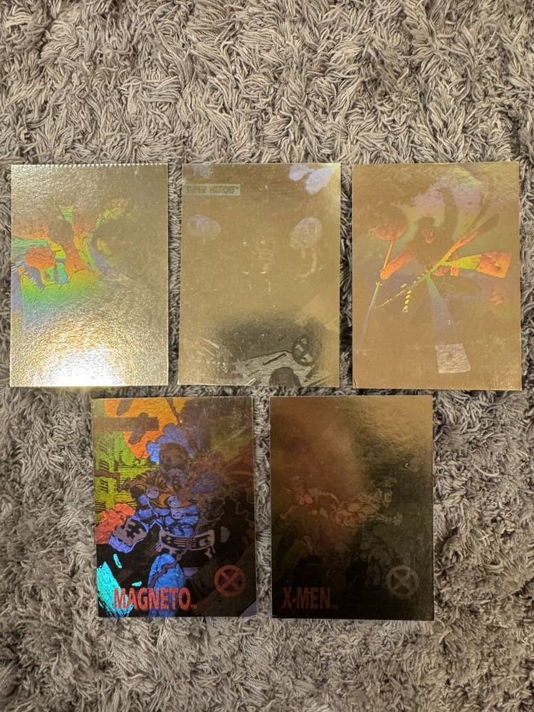 1992 Marvel Uncanny X-Men Series 1 COMPLETE HOLOGRAM INSERT CARD SET, #XH1-XH5