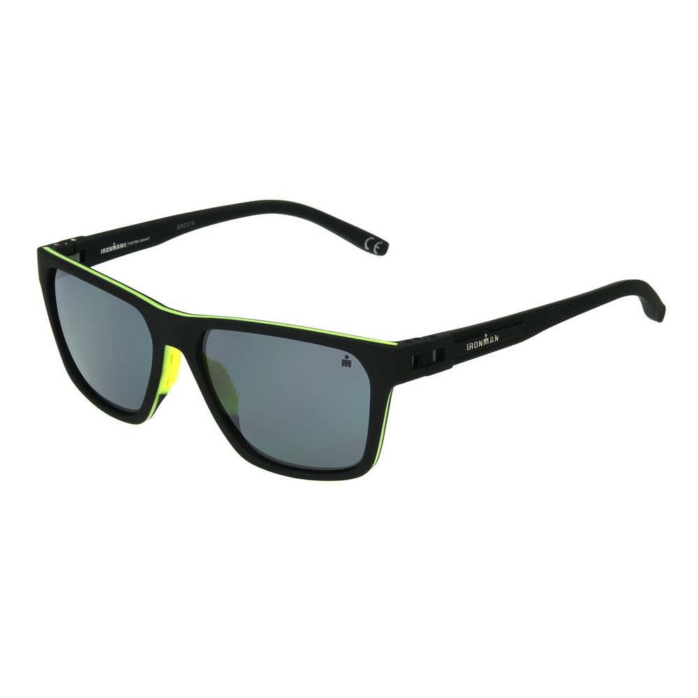 2003 Way Sport Sunglasses for Men in Black/Yellow, 56mm Lens Size
