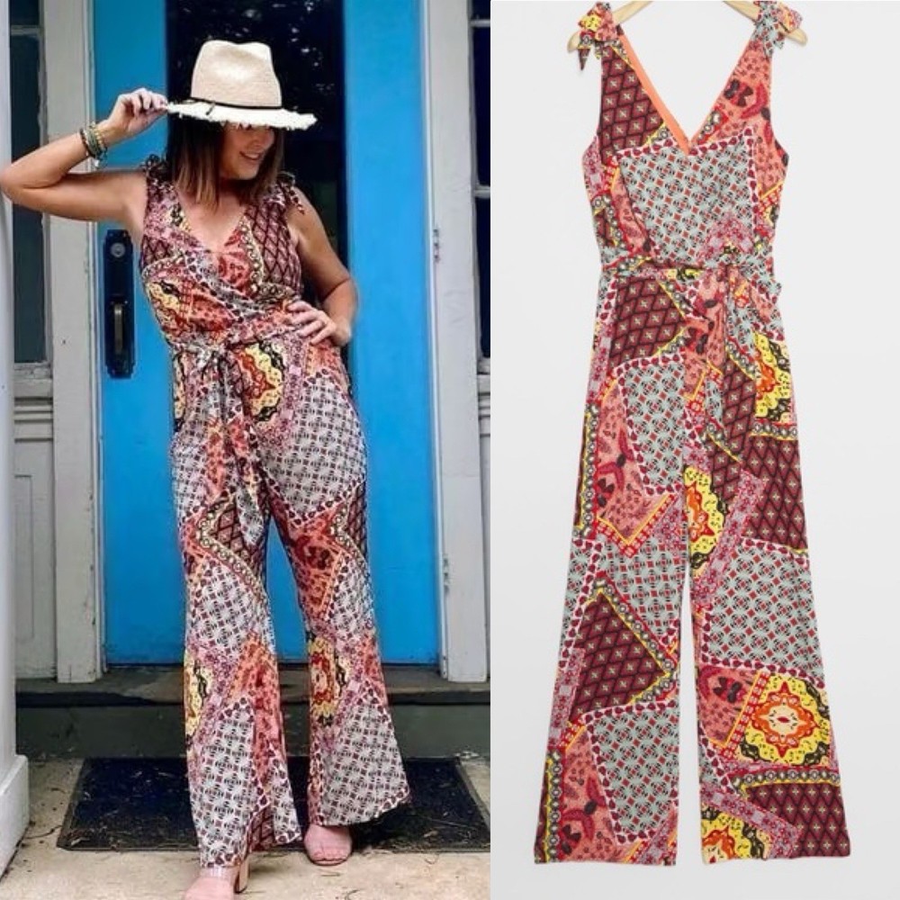 Harlyn ANTHROPOLOGIE Mairi Jumpsuit Sleeveless Wide Leg Size M $168 MSRP