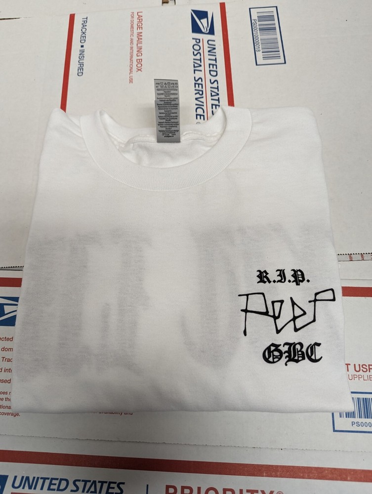 Flash Sale - Lil Peep Tribute Tattoo T Shirt Gildan Heavy White Men's Large New-image