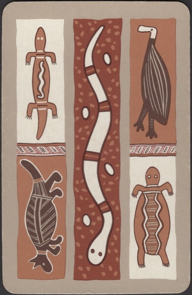 Vintage Aboriginal Art Playing Card Single Old Design