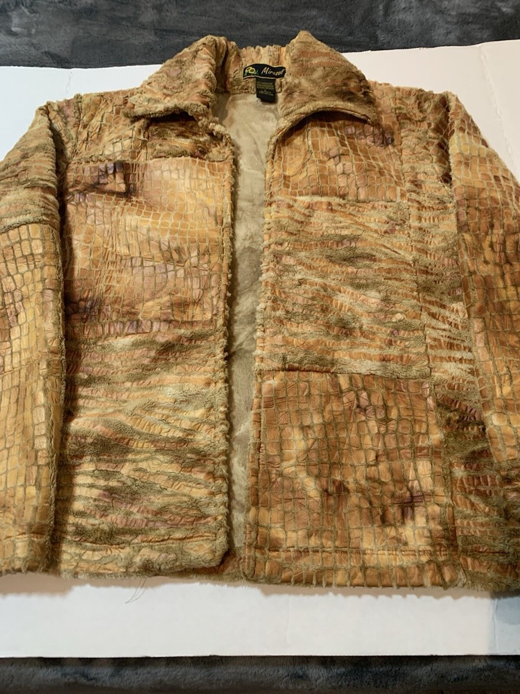 Mirasol Women’s Dinner Jacket Gold/brown Size Large Open Front