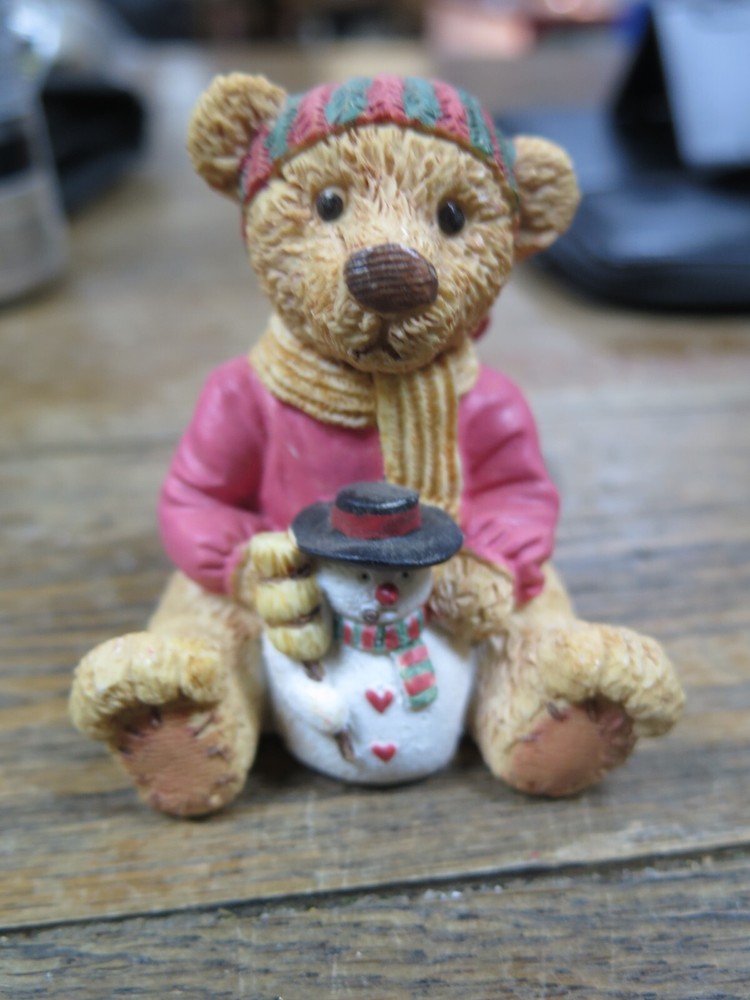 Take me Home Teddies Cute!  Bear Figurines WINTER WILLIE SNOWMAN