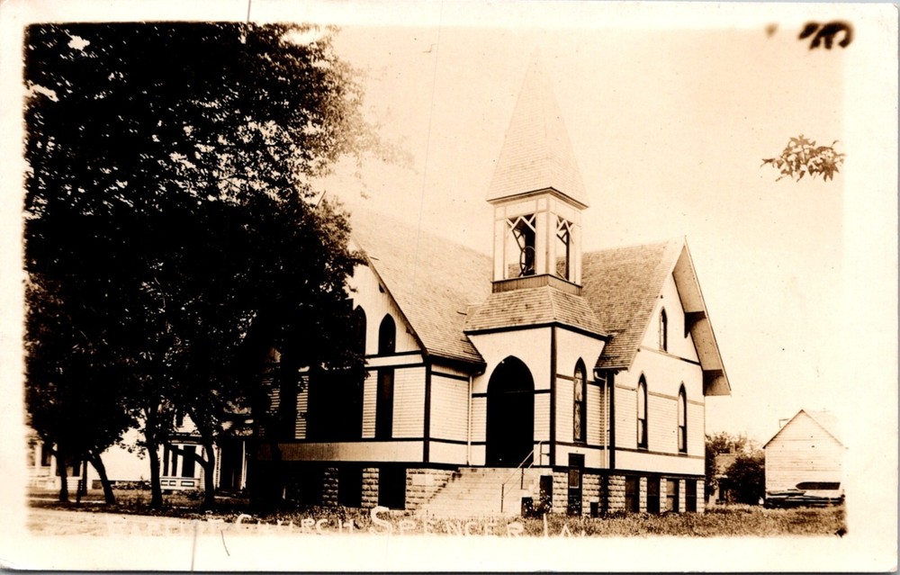 Spencer Iowa Historic Baptist Church c.1904-1918 Vintage RPPC Postcard     23442