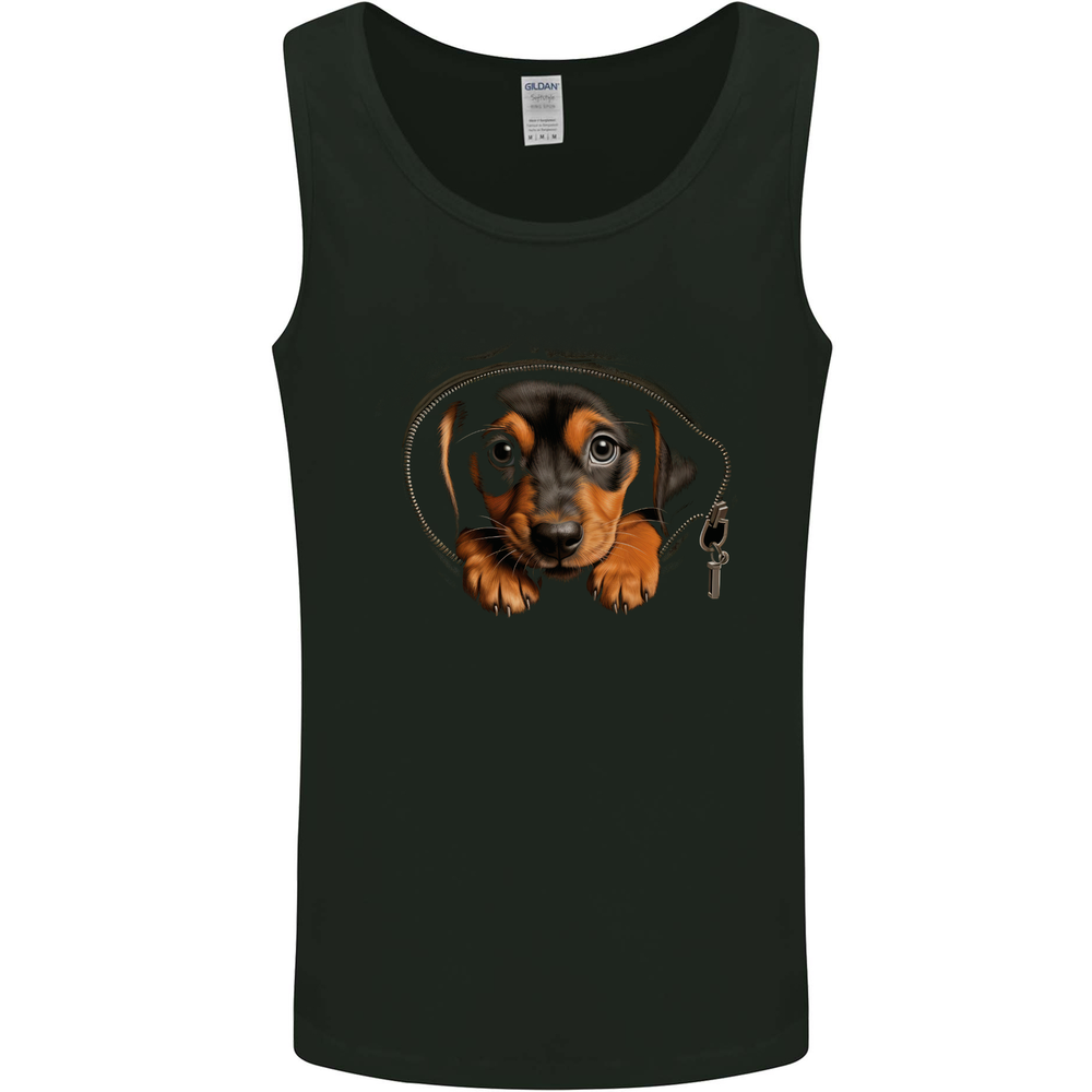 A Dachshund Puppy in a Pocket Dog Mens Vest Tank Top