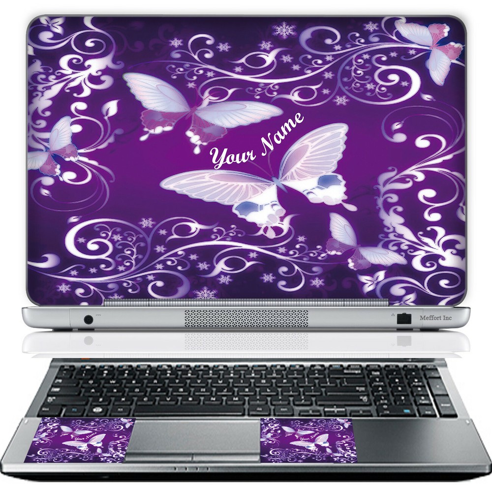 17 Inch Laptop Skin Sticker Cover Art Decal & Wrist Pad Customize Your text