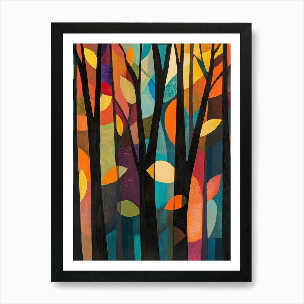 Autumn Trees Framed Wall Art Canvas Print Picture Poster  