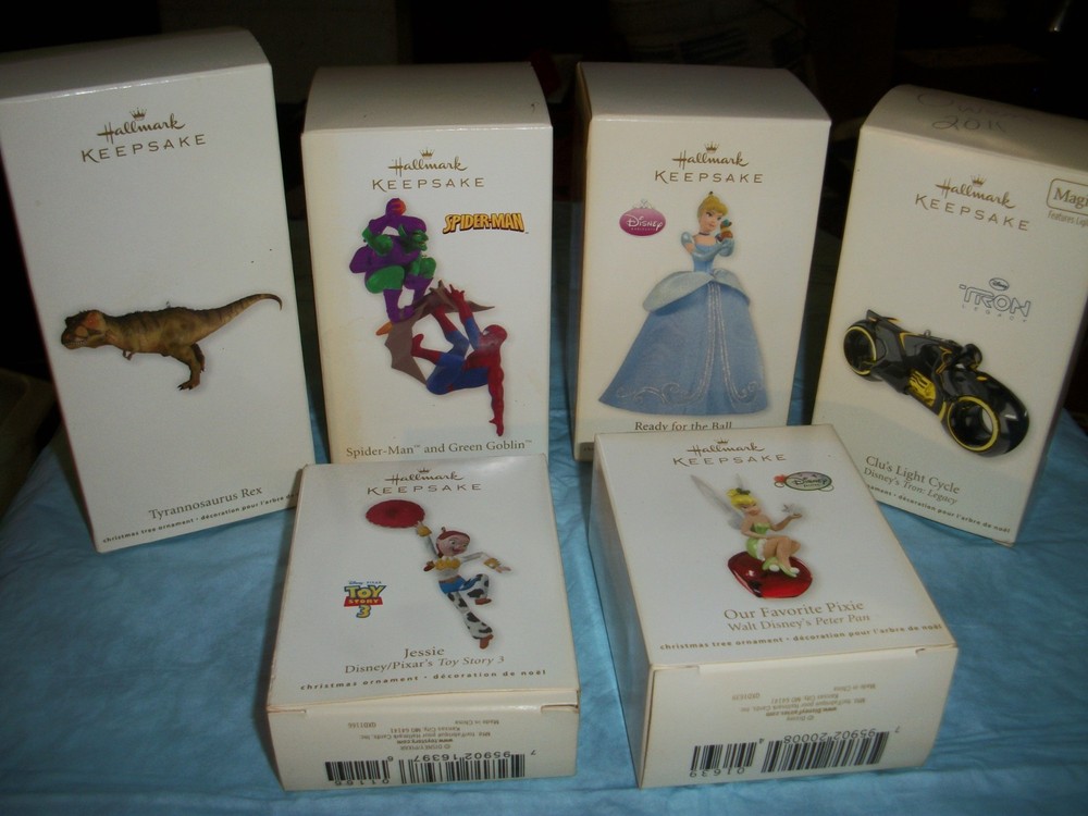 6 New in Box Hallmark Keepsake Ornaments  2010 , 2011 , 2012  , Disney
