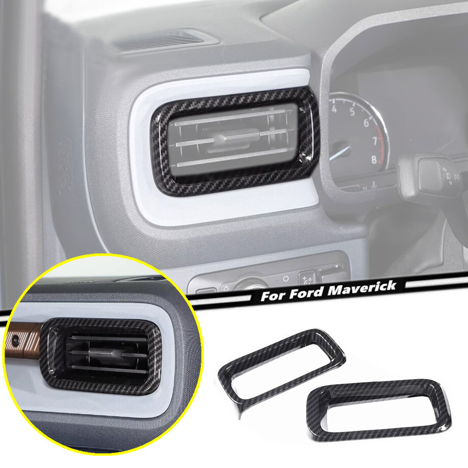 For 22-2024 Ford Maverick Carbon Fiber Interior Side Air Vent Outlet Covers Trim