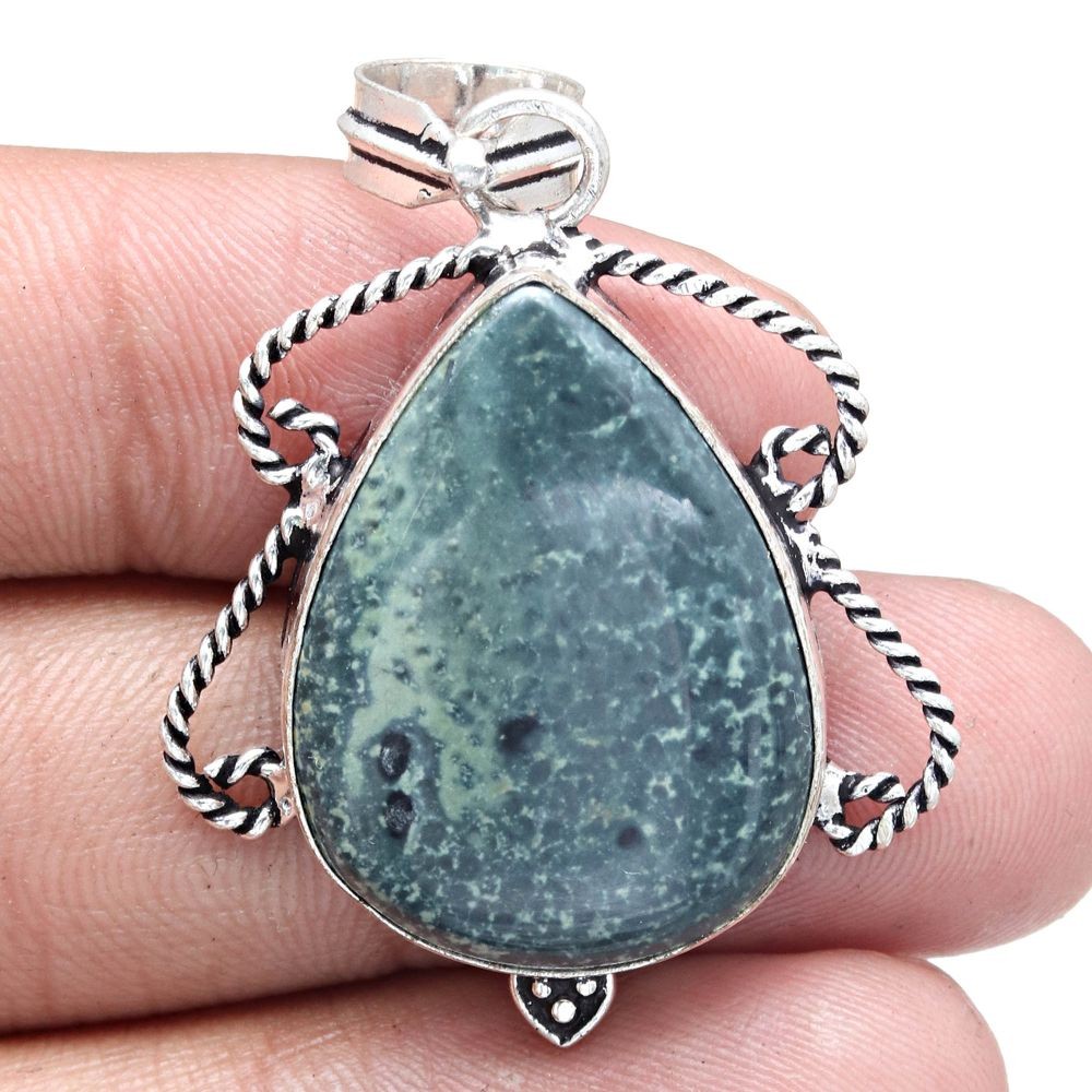 Pendant Ocean Jasper Gemstone Handmade Mother Day Silver Jewelry 1.75