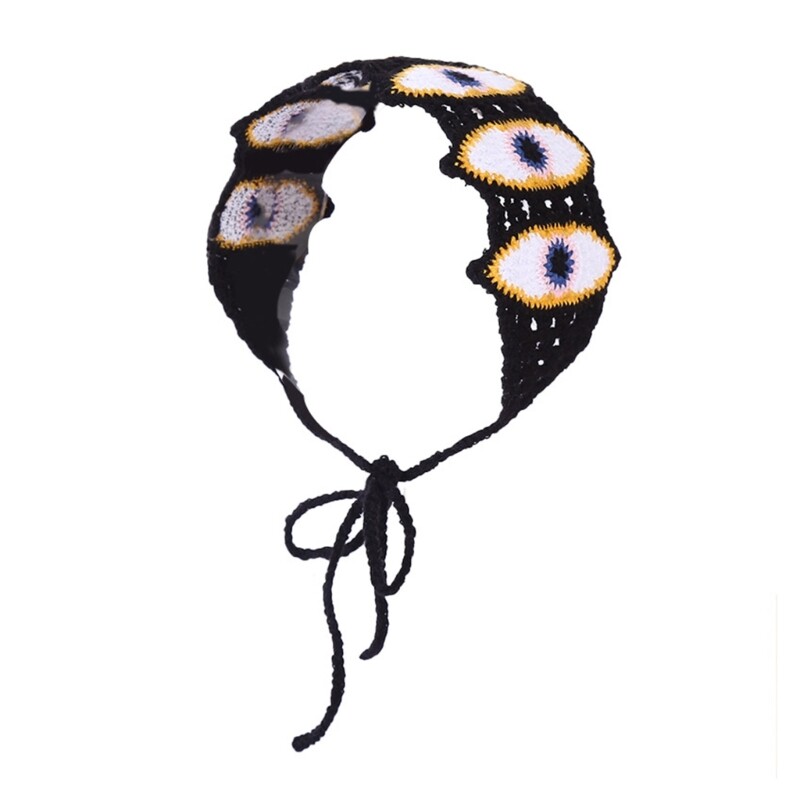 Handmade Crochet Hairband for Women with Cute Flower Pattern Sunproof Turban Kerchief  