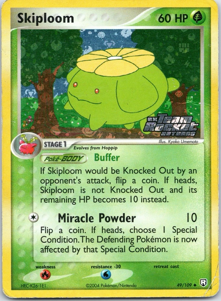 Pokemon Card Skiploom 49/109 EX Team Rocket Returns Uncommon Reverse Holo