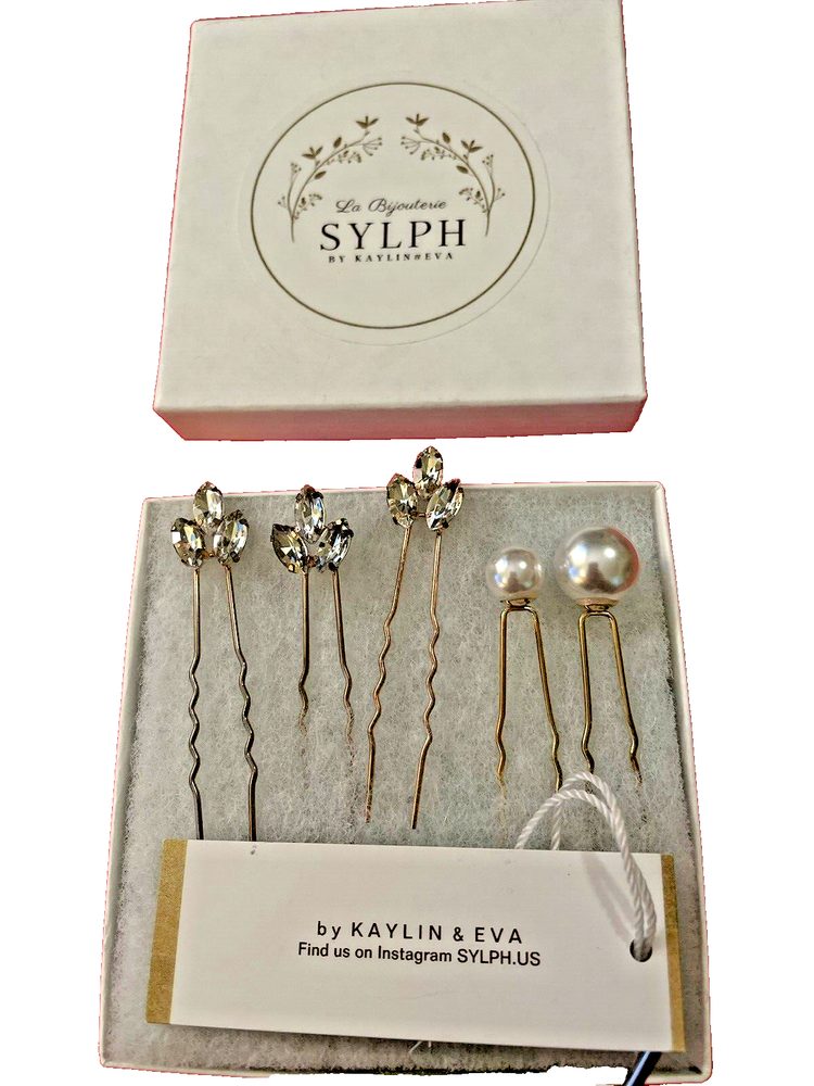Sylph La Bijouterie Bridal Prom Crystal Pearl Hair Pins Exquisite Accessories
