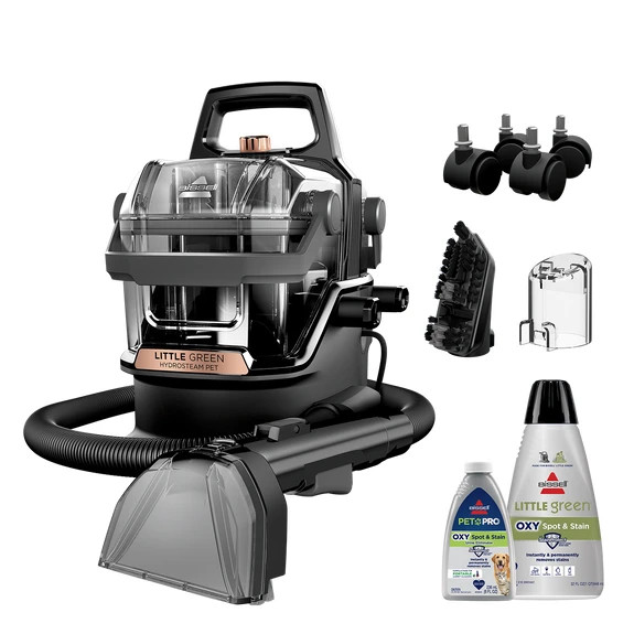 NWT Little Green HydroSteam Pet Portable Carpet Cleaner Exclusive Bundle