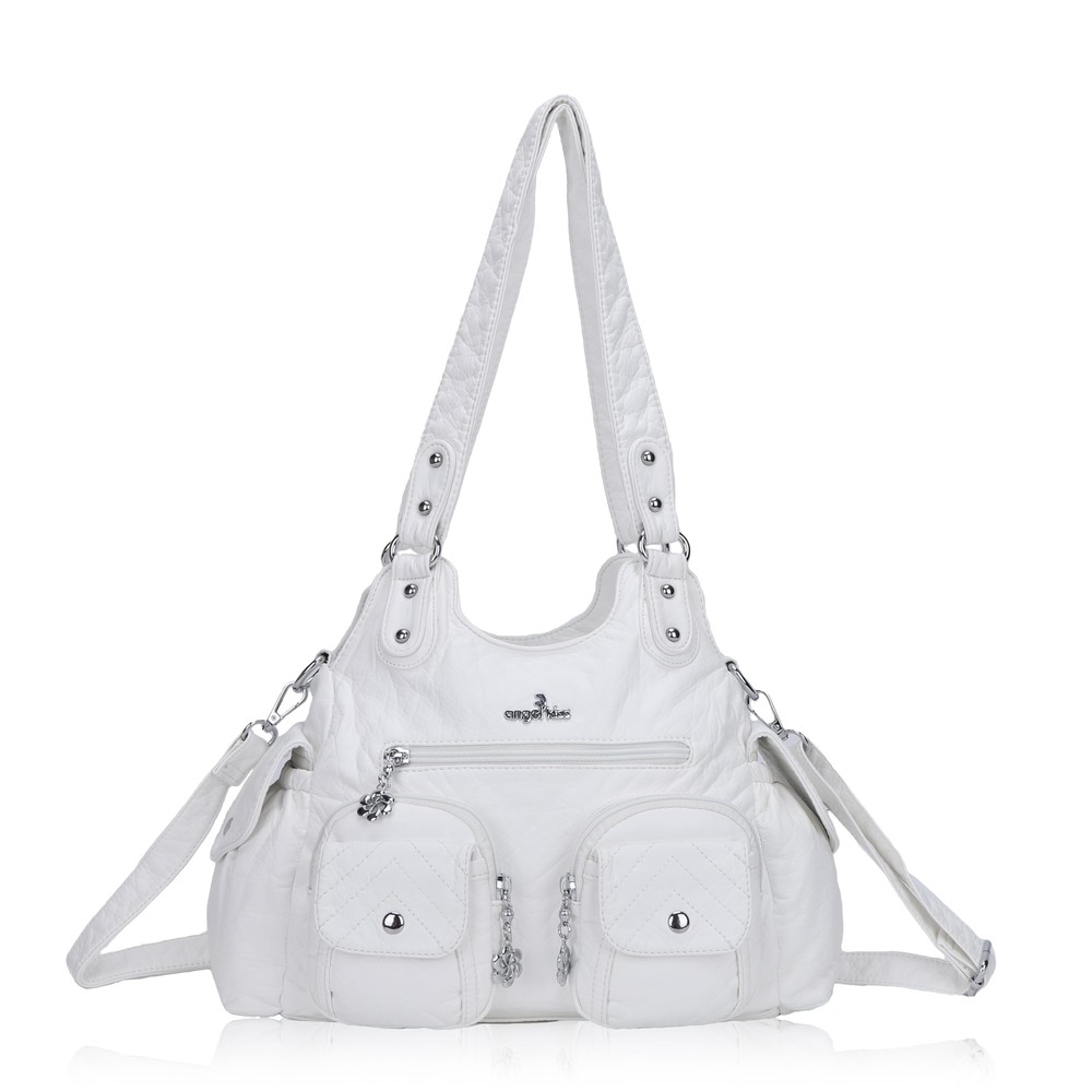 Angel Kiss Large Purses for Women Shoulder Handbags Hobo Bag for Women White