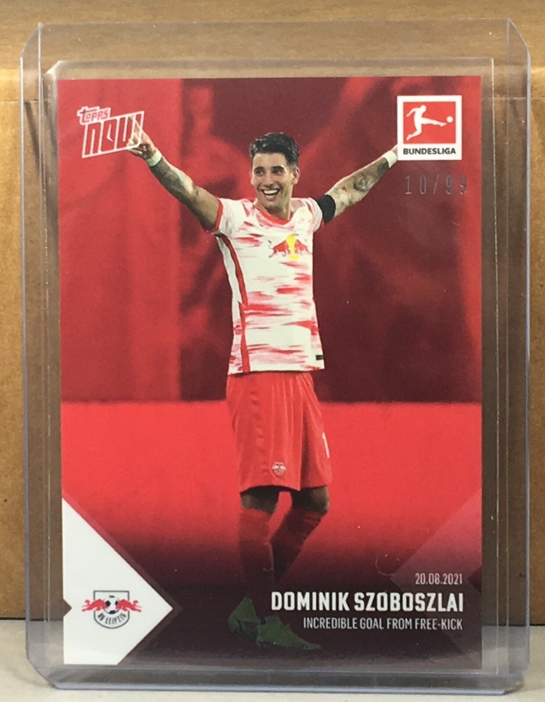 2021 TOPPS NOW #13 DOMINIK SZOBOSZLAI RB LEIPZIG BUNDESLIGA Red Parallel 10/99