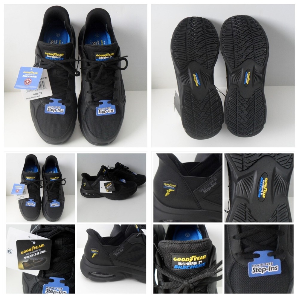 Zapatos antideslizantes Skechers Goodyear Tucker Step-Ins suela de aire espuma viscoelástica S 12