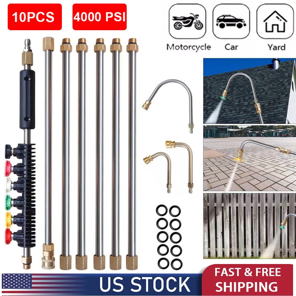 4000PSI Telescopic Pressure Washer Wand with Spray Nozzle Attachment