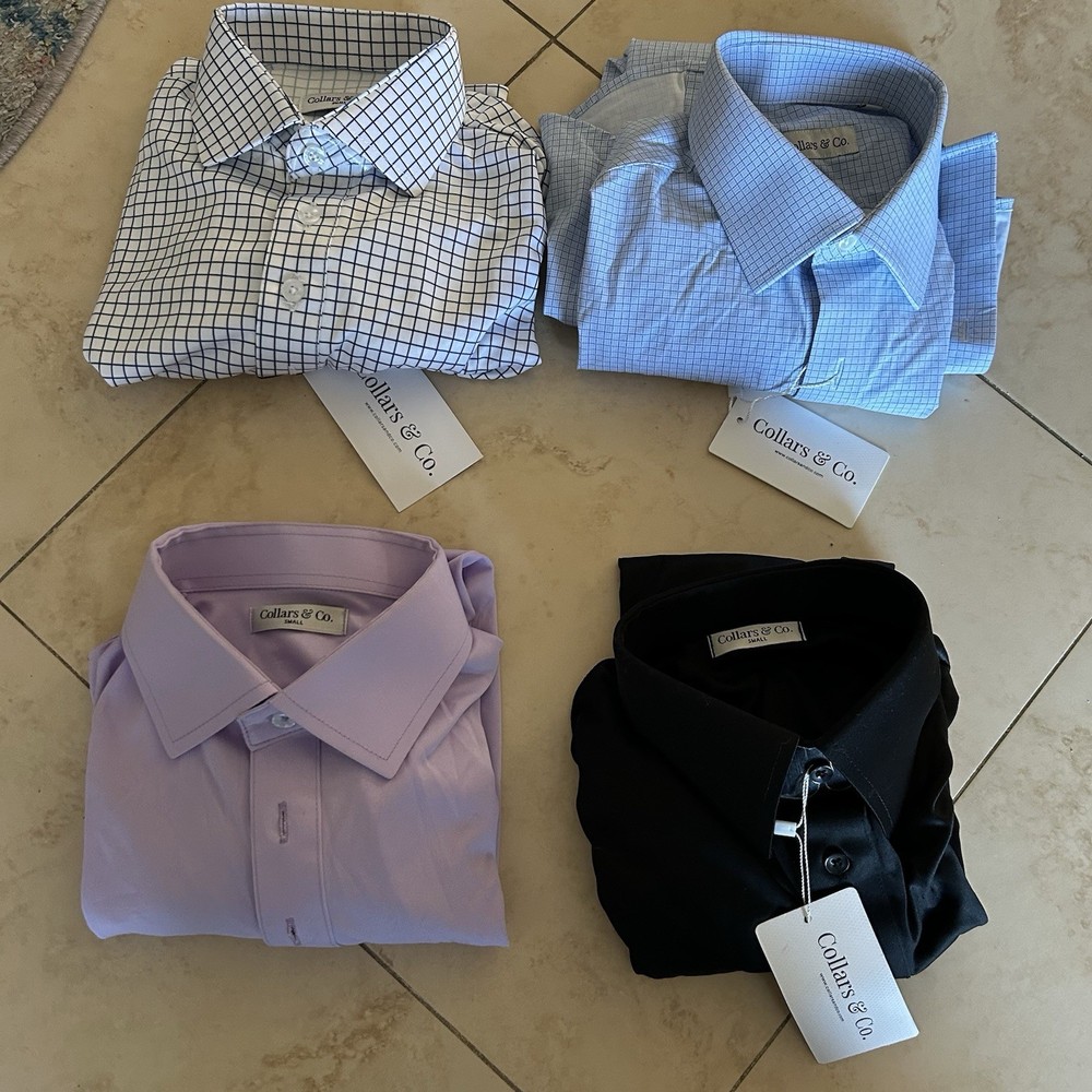 Collars & Co Shirt Mens Size Small Lot of 4 Dress Collar Polo Button
