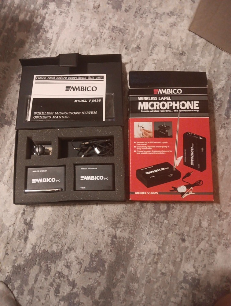 Ambico Wireless Lapel Microphone System Model V-0625 (NEW)