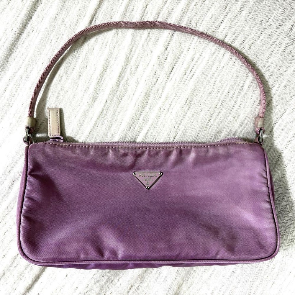 Prada Light Purple Nylon Tote Bag Preowned Designer Handbag
