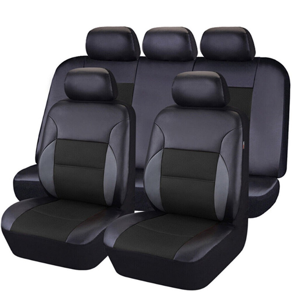 Full Set Front Rear Car Seat Covers Chair Cushion Protector For 5-Seats Interior