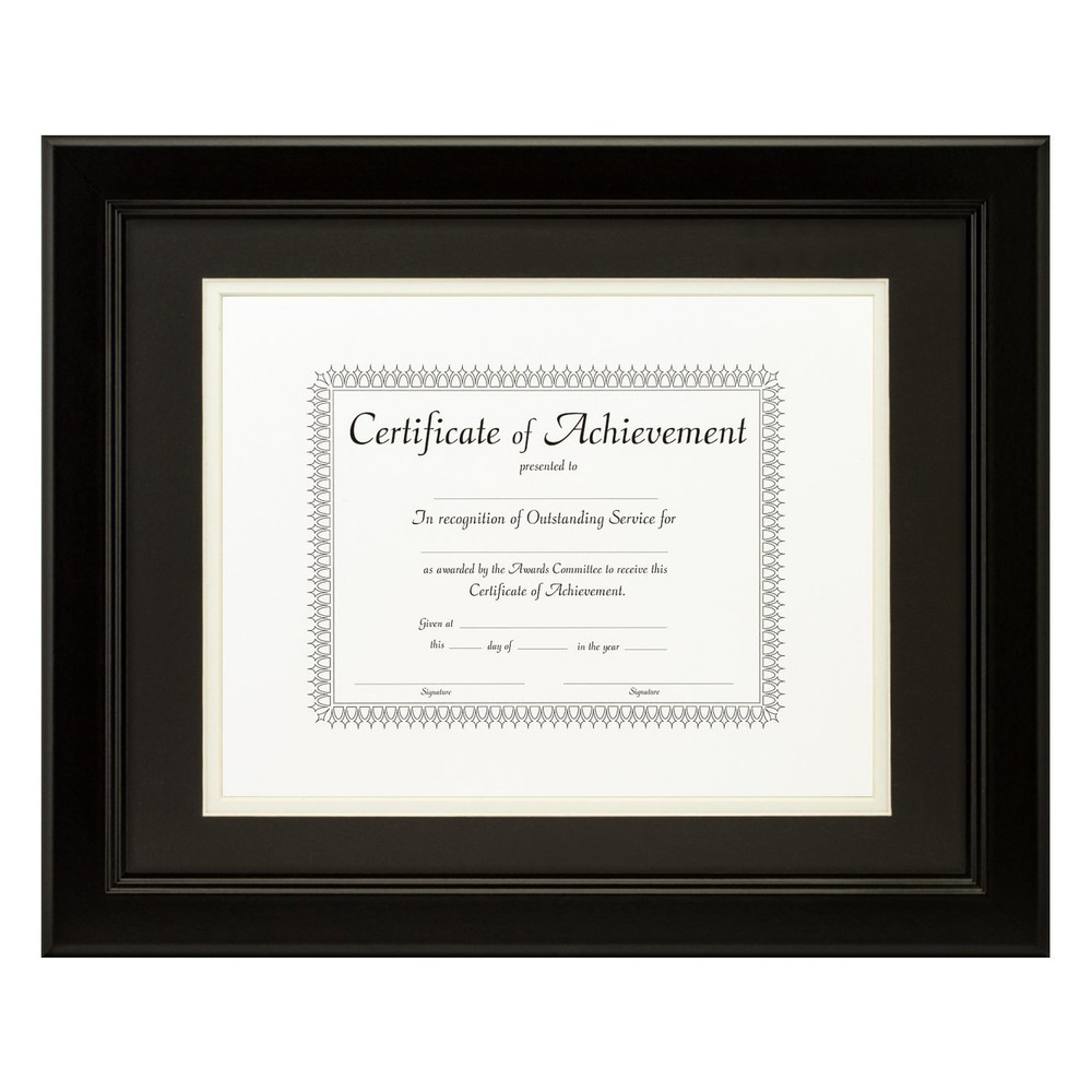 11x14-Inch Black Document Frame with Double Mat for 8.5x11-Inch Display