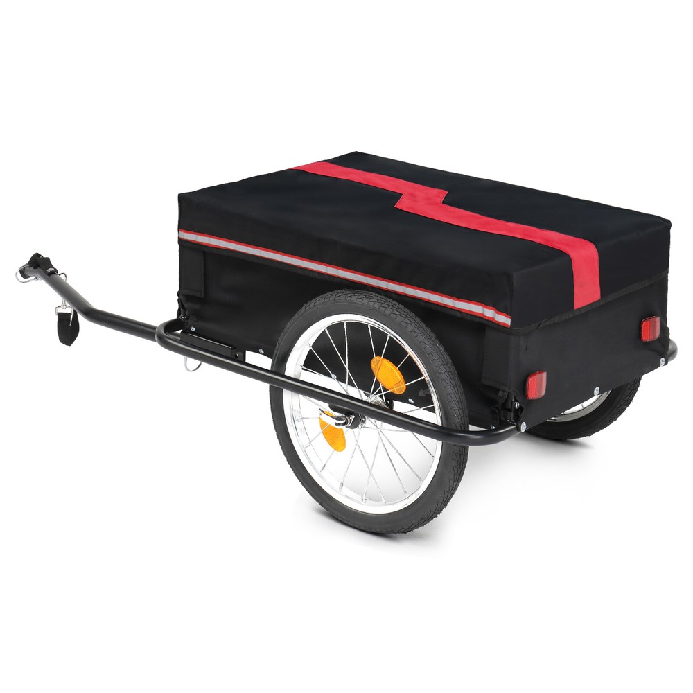 Bike Cargo Trailer Wagon Bicycle Trailer with Removable Cover, 16'' Big Wheels