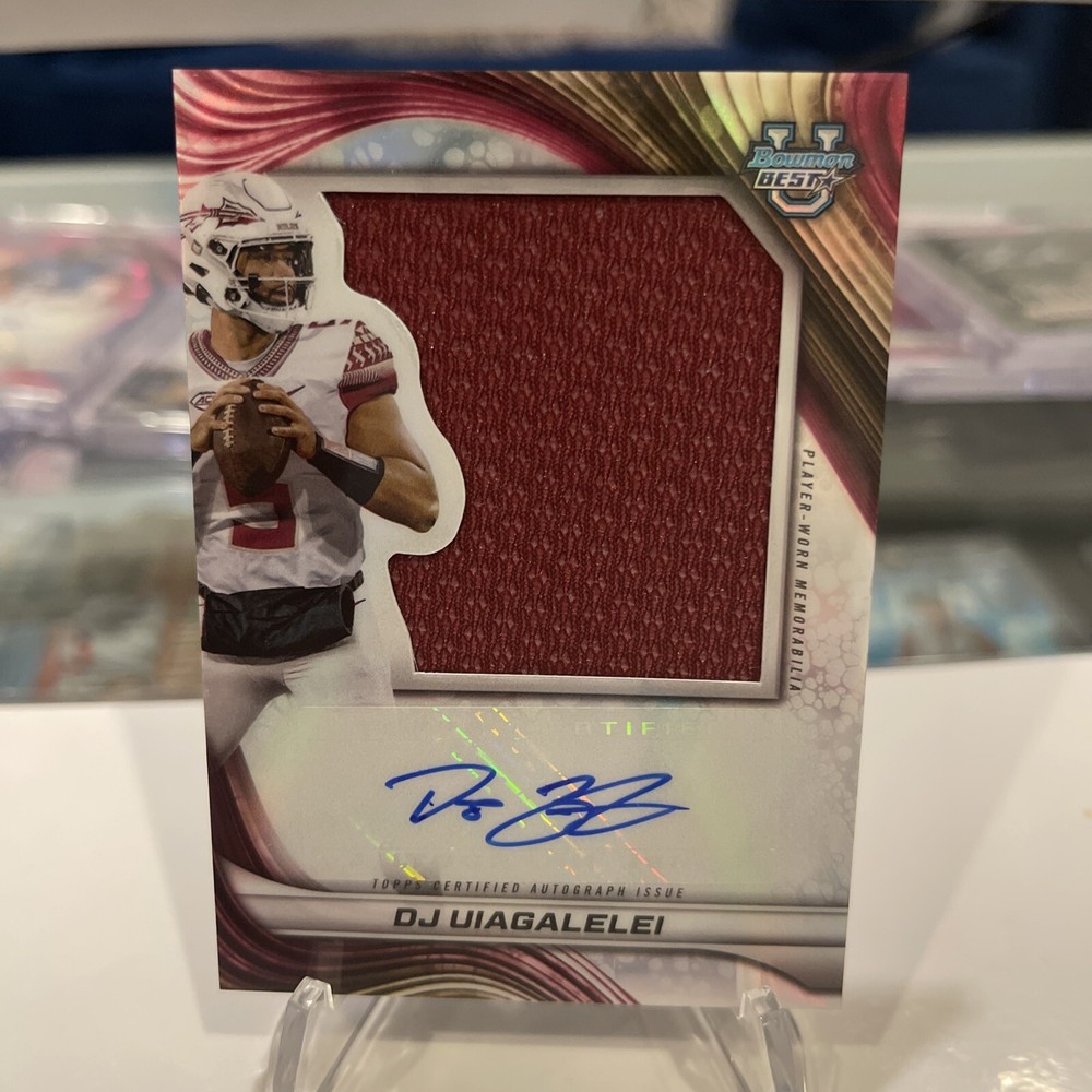 2024 Bowman U Best DJ Uiagalelei FSU Player Worn Patch Auto