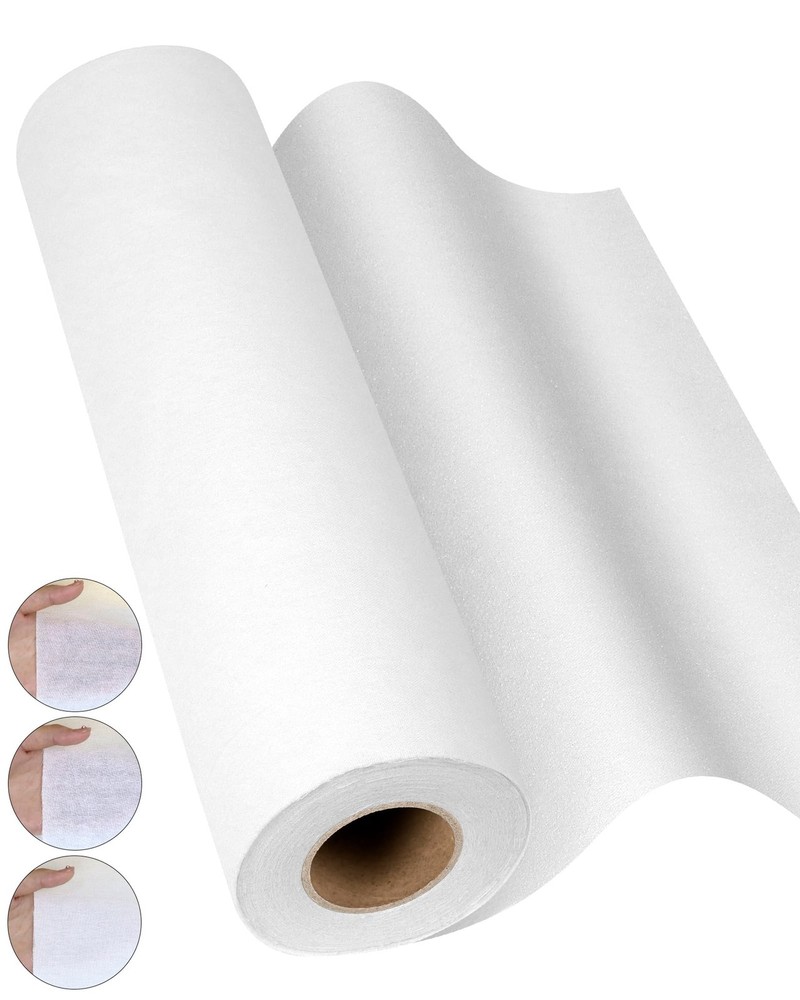 Woven Cotton Iron-On Fusible Interfacing: 10.6 inch X 10 Yards White Heavy We...