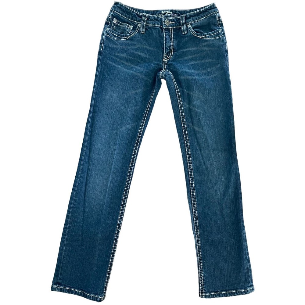 Vintage Y2K SisterMoon Low Rise Bootcut Denim Dark Wash Contrast Stitch Women 28
