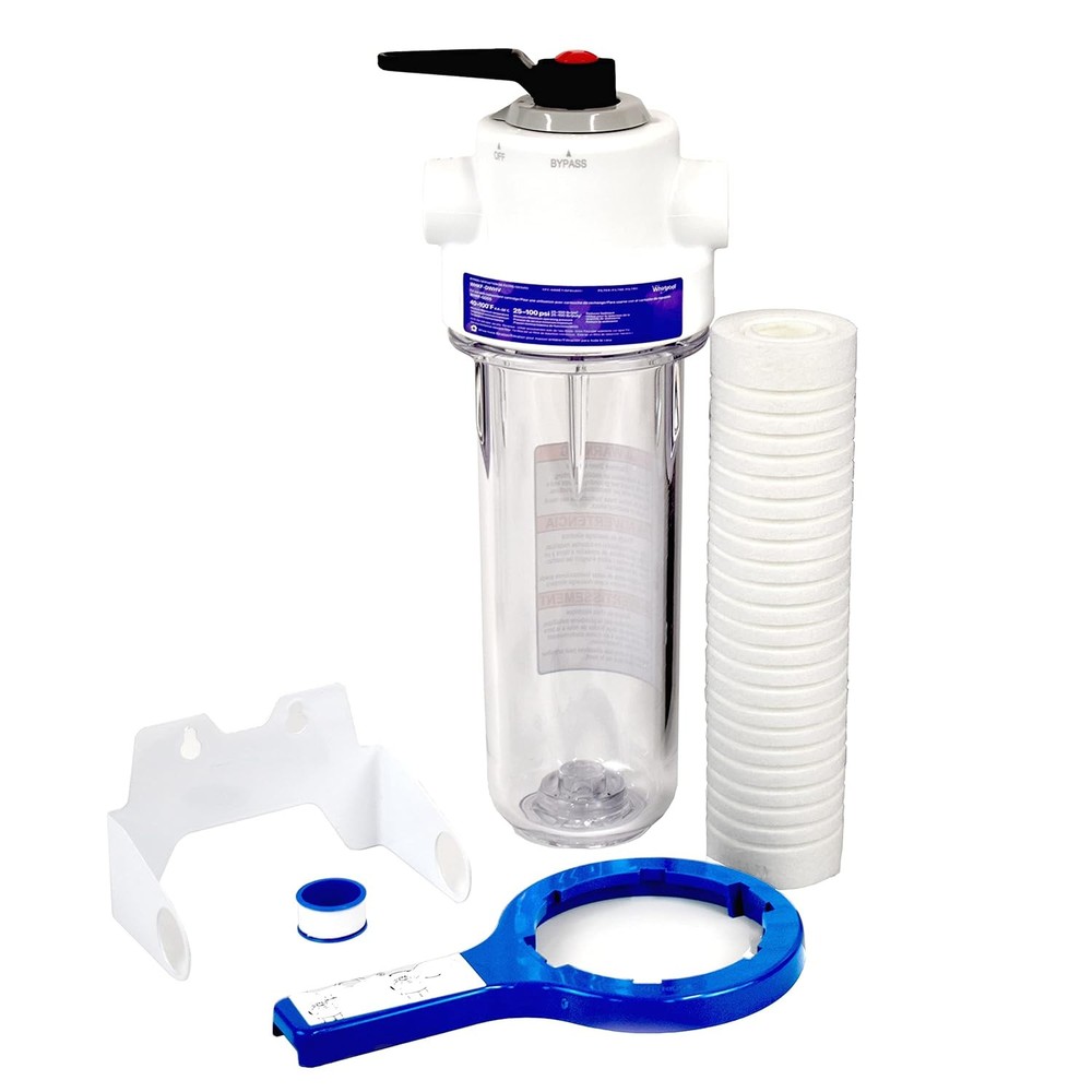 Whirlpool 10 x 2.5 Inch Whole House Water Filtration System WHKF-DWHV, 3/4