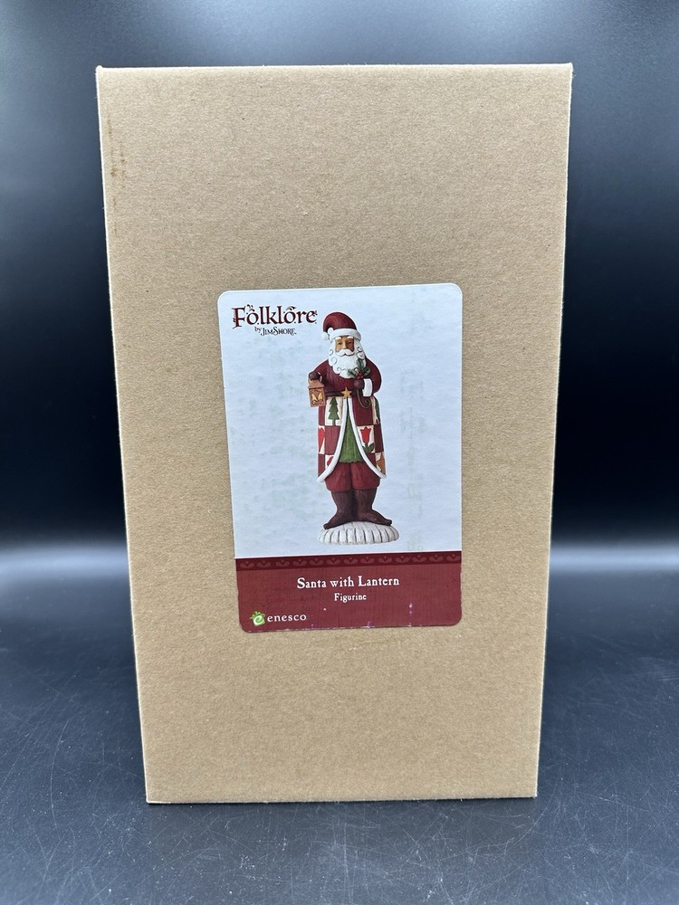 2018 Jim Shore Rustic Santa with Lantern 10 Inch Enesco Folklore Figurine