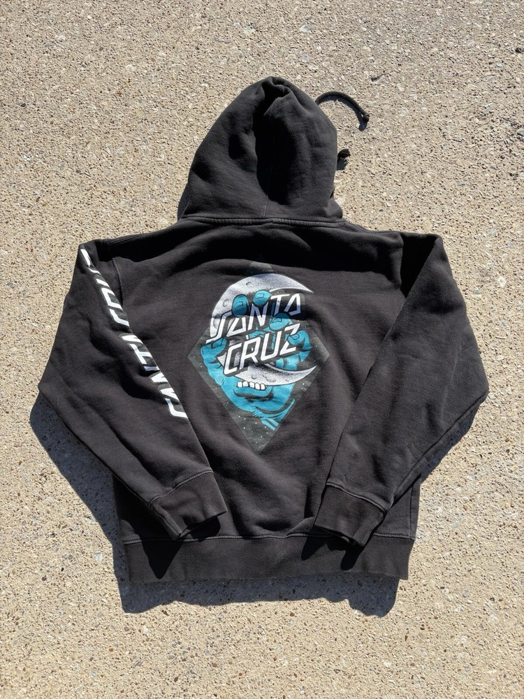 Y2K Skater Santa Cruz Skateboarding Moon Hoodie Black Men’s S