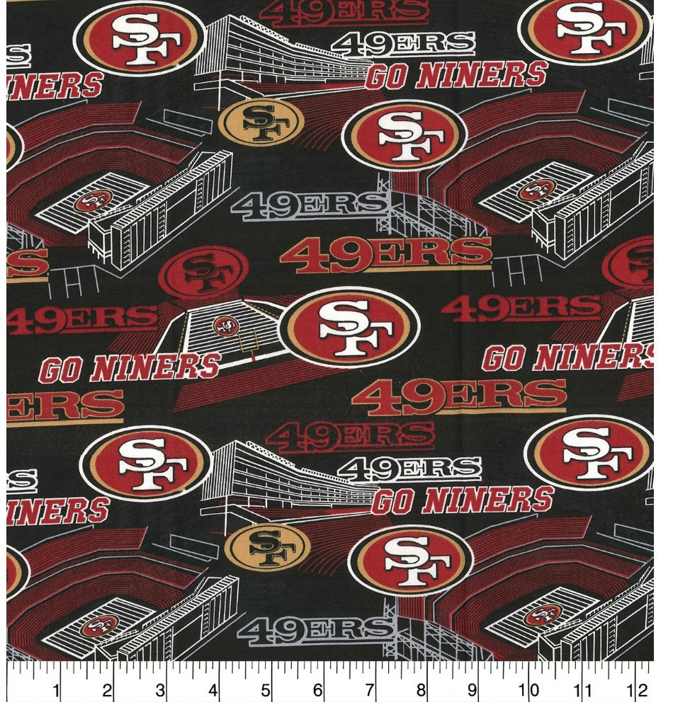 San Francisco 49ers Stadium Cotton NFL Football -  Rare!!! BTY 36”x44”
