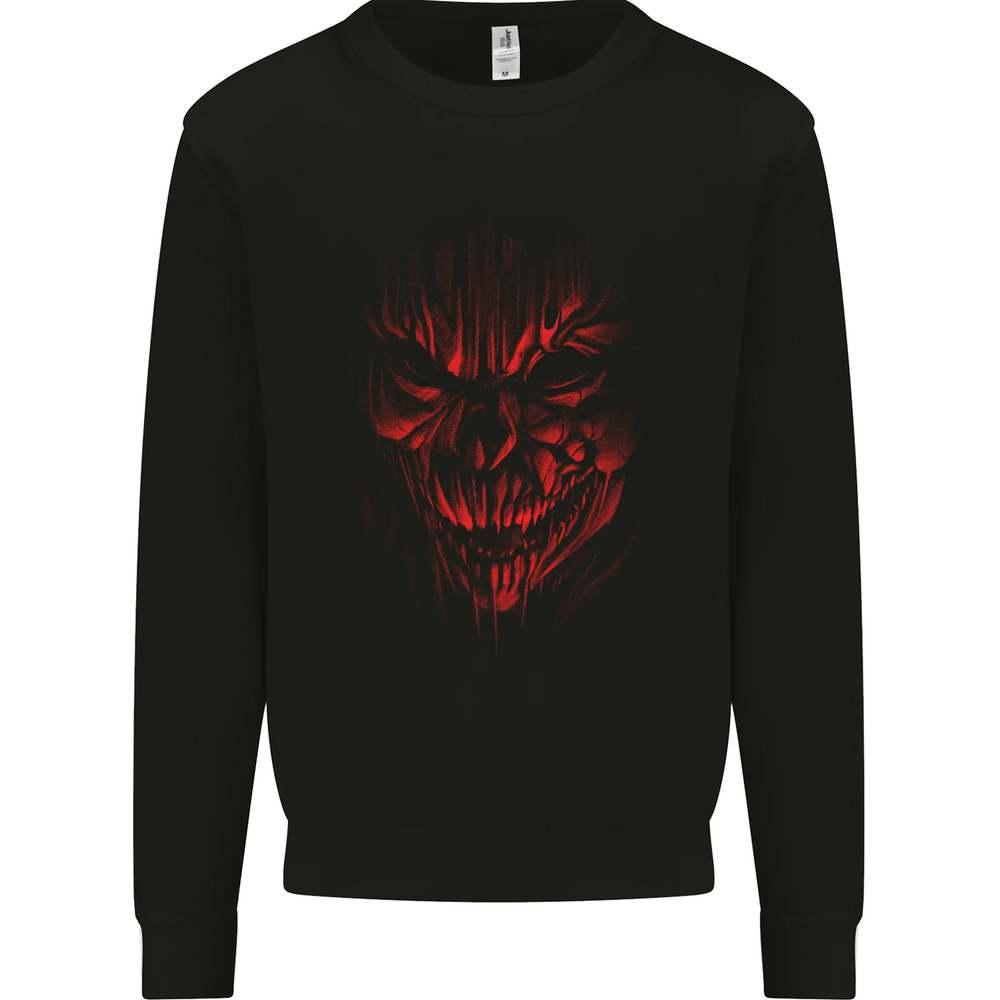 Demon Skull Devil Satan Grim Reaper Gothic Mens Sweatshirt Jumper