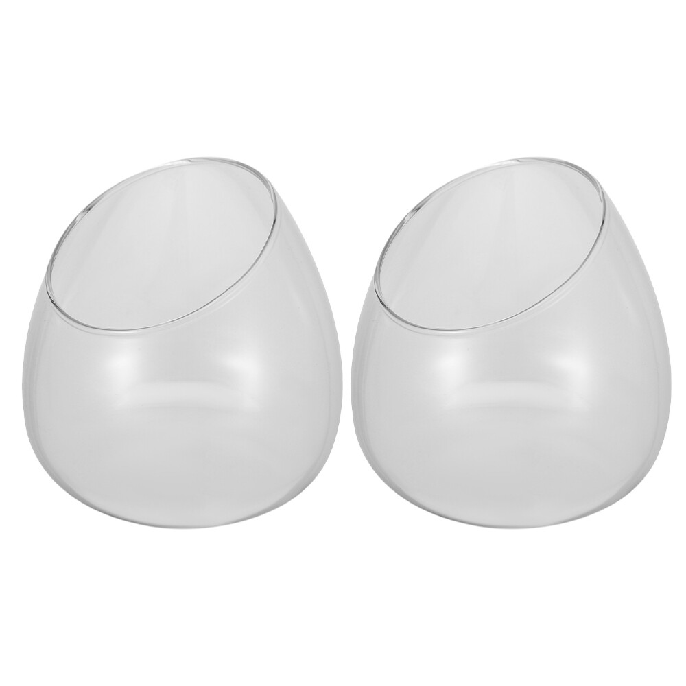 2pcs Clear Glass Terrarium Bowl Vase for Mini Plants and Succulents