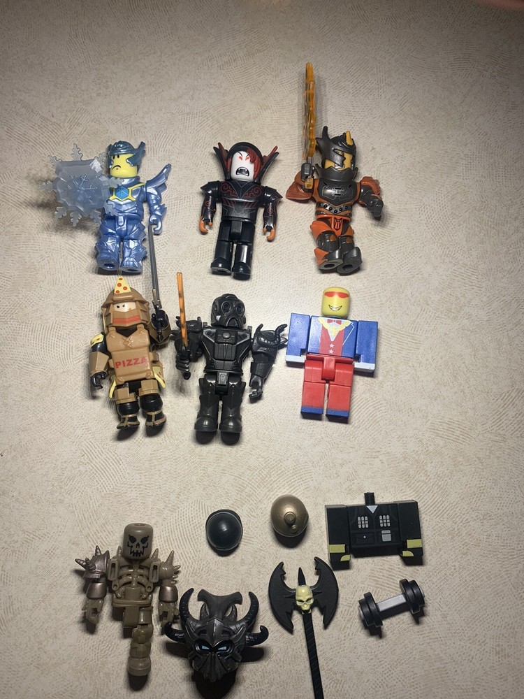 Mixed Lot of 6 Roblox Figures w/ weapon Parts And accessories loose