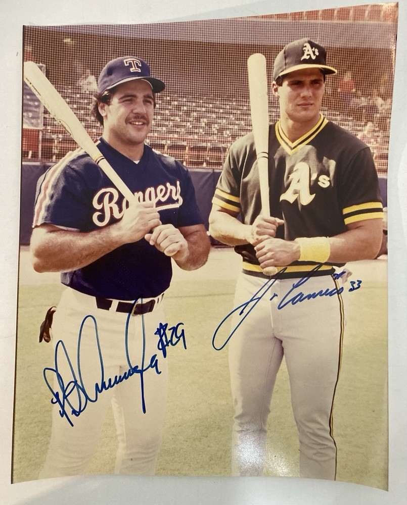 Jose Canseco Athletics Pete Incaviglia Texas Rangers Autographed 8x10 MLB Rare