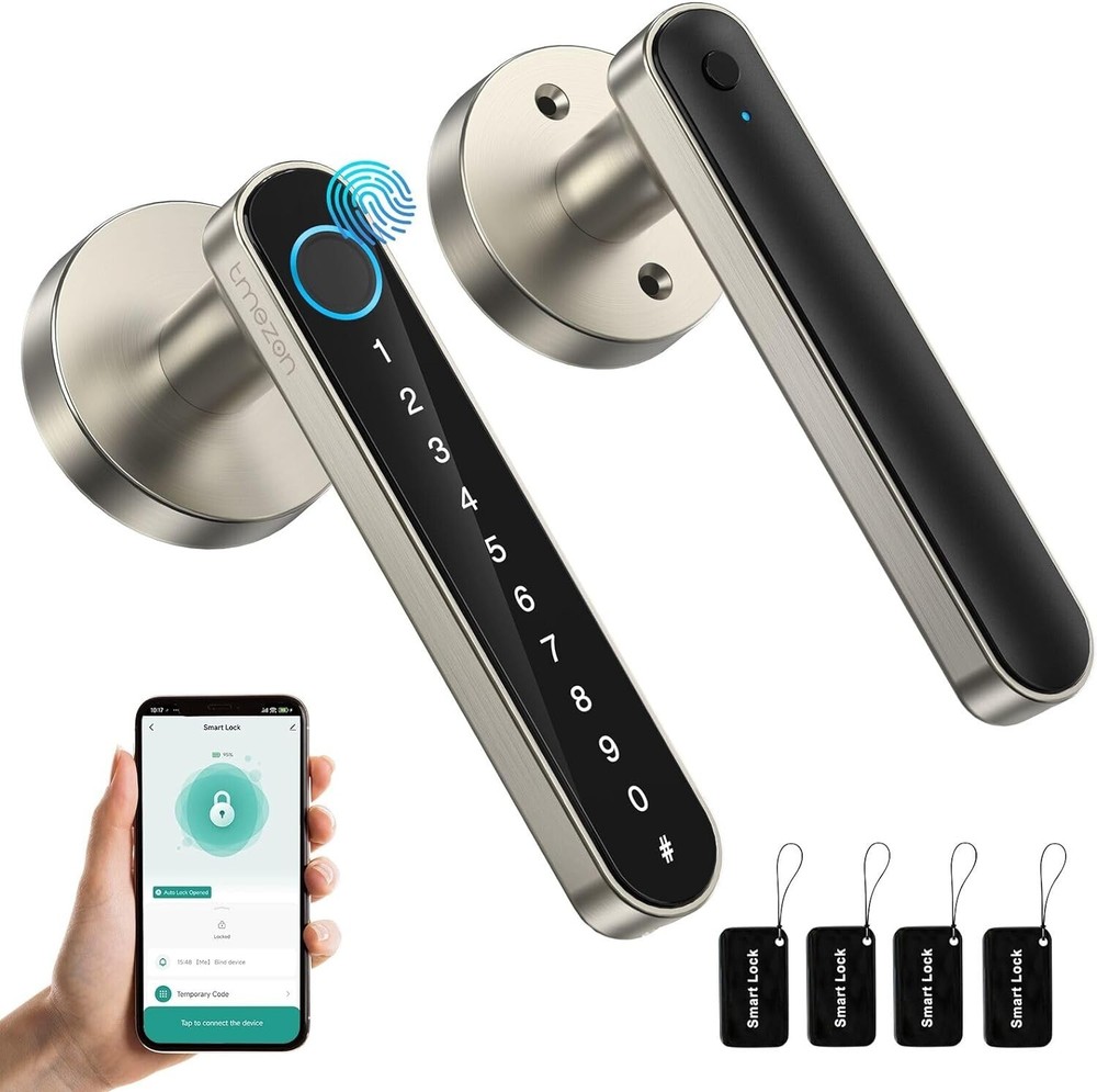 TMEZON Fingerprint Door Lock Keyless Entry Door Lock Smart Lock with Keypad