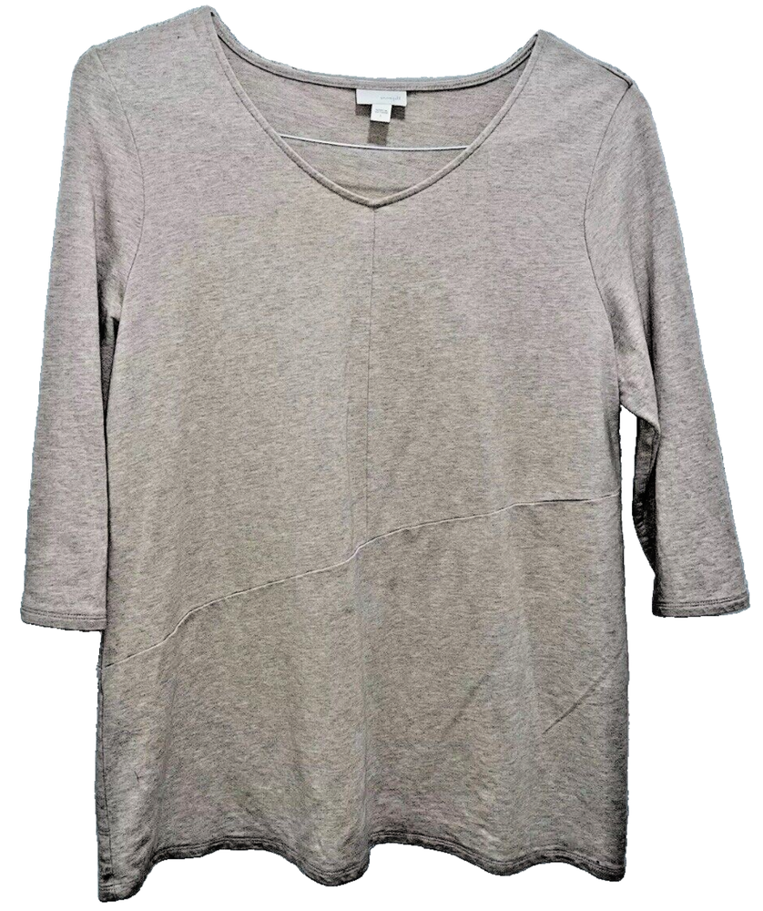 Pure Jill Top Pima Modal Womens Large Tunic Shirt Knit Pullover 3/4 Sleeve