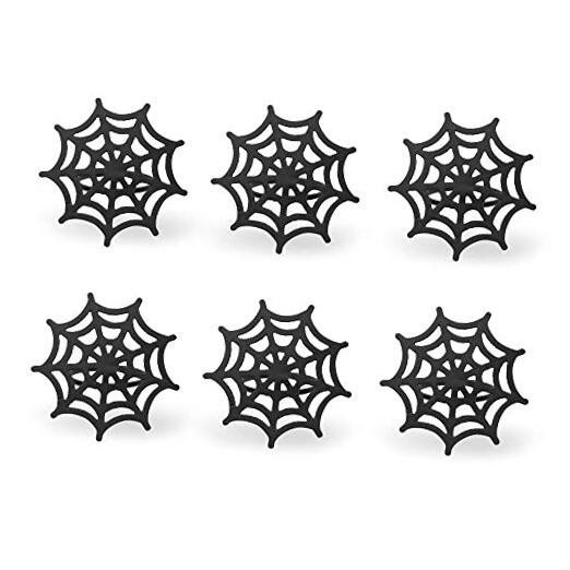 Halloween Spider Web Napkin Rings Set of 6 for Spooky Table Decor