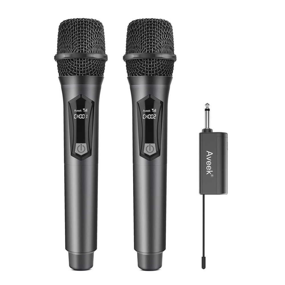 Wireless Microphones, Karaoke Dynamic Microphone for Speakers with Rechargeab...