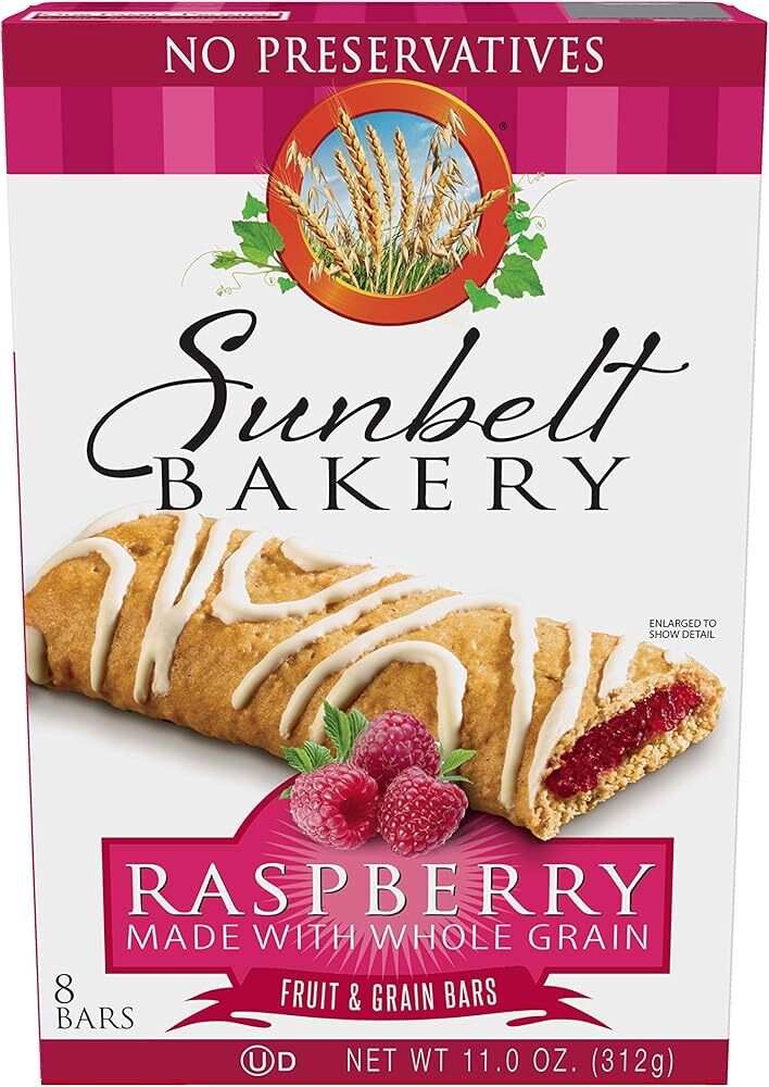 Sunbelt Bakery's Raspberry Fruit & Grain Bars, 1.4 oz Bars, 8 Count